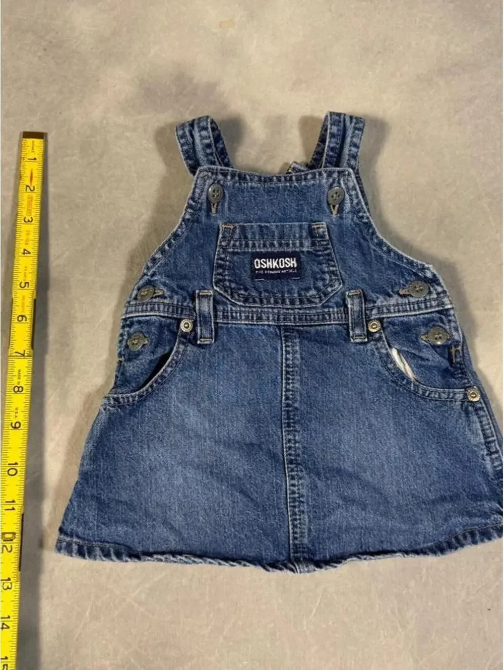 Vintage 90s OshKosh B’gosh Baby Denim Overall Jumper Dress Medium